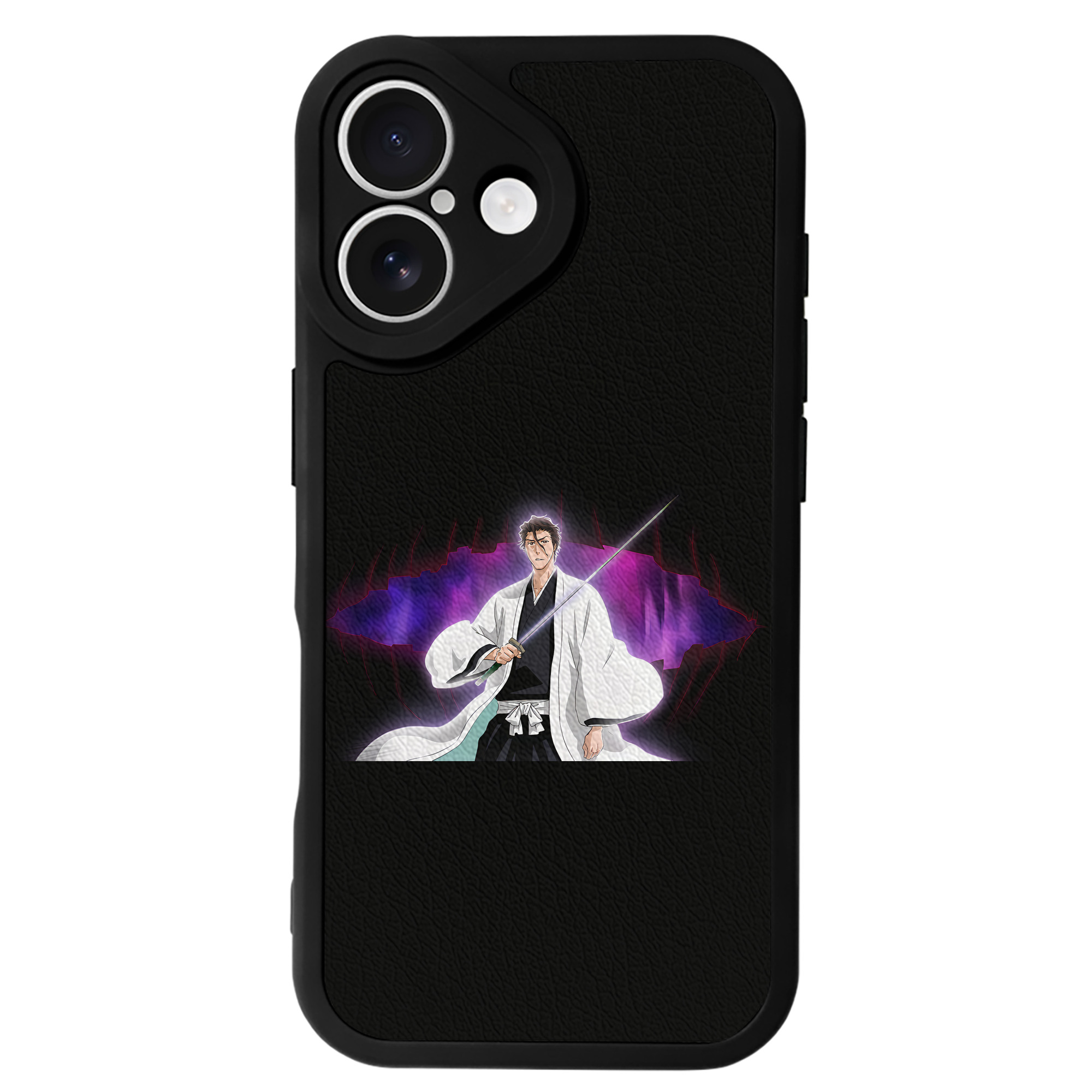 （画像用） ブリーチ 藍染 惣右介（あいぜん そうすけ） BLEACH Aizen Sousuke 【iPhone 16シリーズ対応】シリコンスマホケース（レザー調） 材質：シリコン